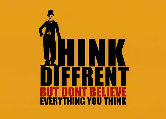Charlie Chaplin Think Different Quote Poster