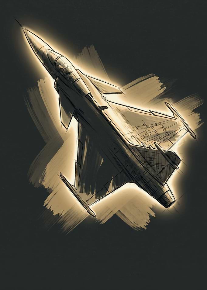 Stylized Fighter Jet Sketch