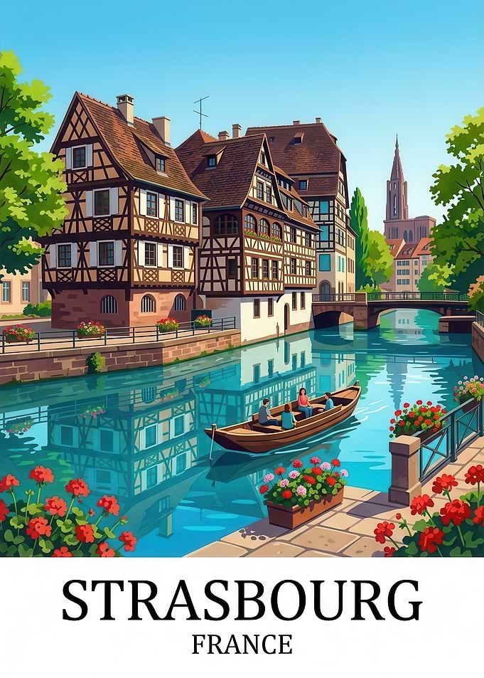 Strasbourg France Travel Poster