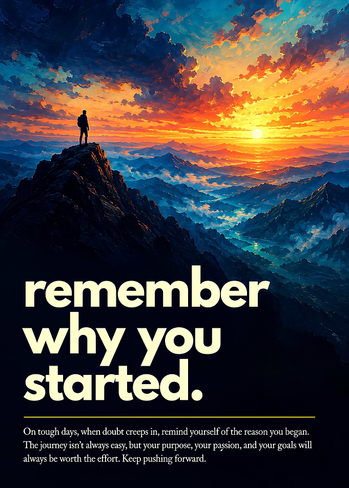 Remember Why You Started Inspirational Poster
