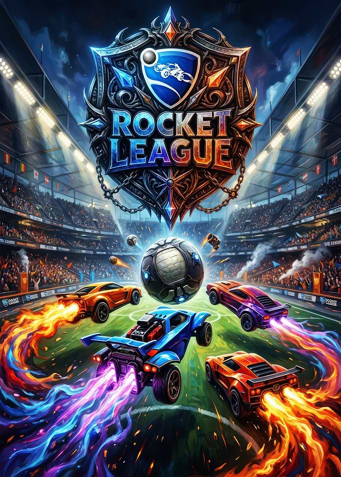 Rocket League Competitive Arena Action