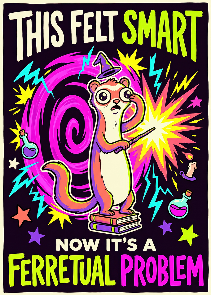 Ferret Wizard Magical Mishap Poster