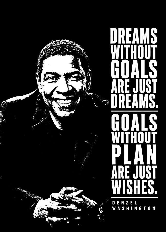 Denzel Washington Inspirational Quote Poster