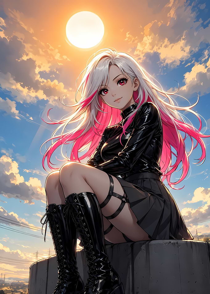 Anime Girl with Pink Hair