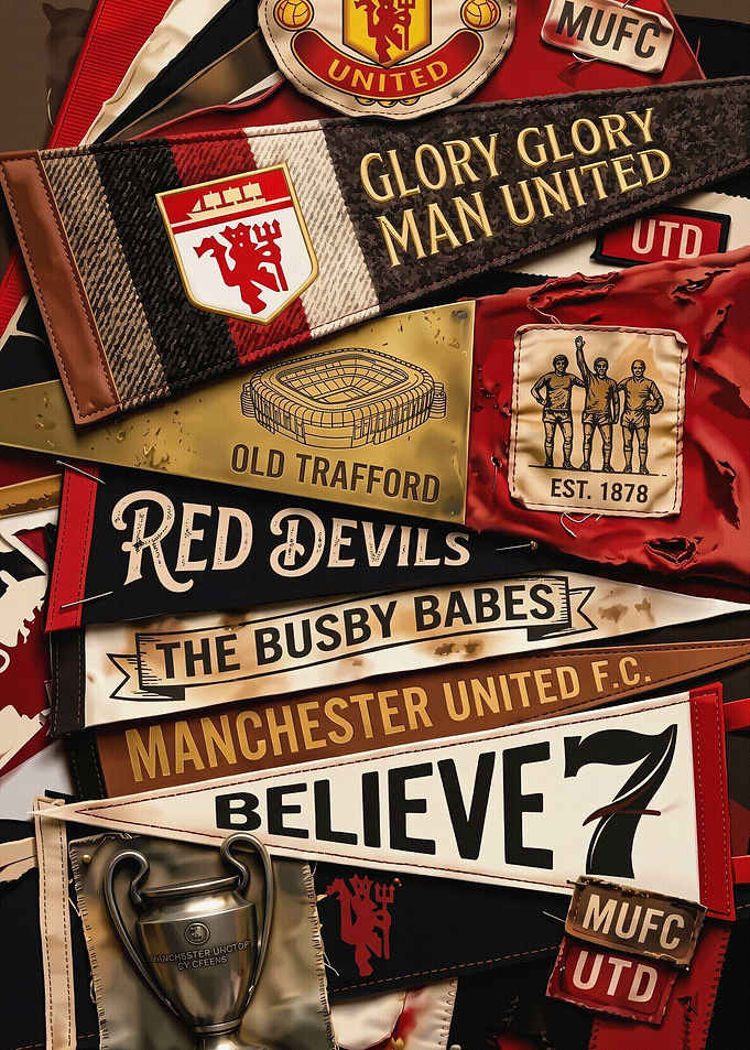 Manchester United Football Club Memorabilia Collage