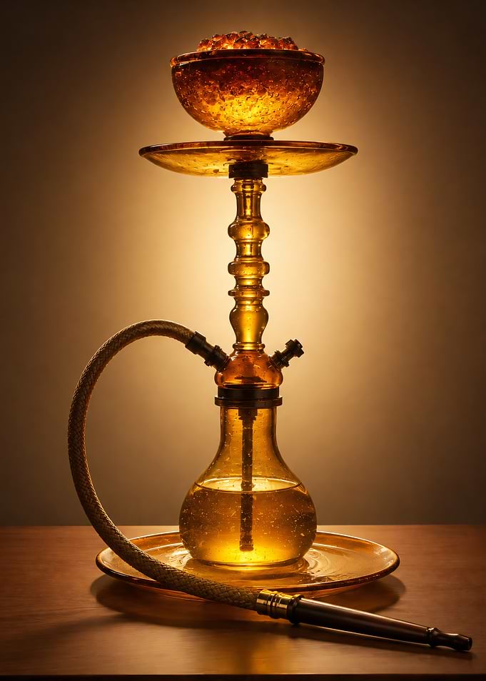 Elegant Amber Glass Hookah Shisha