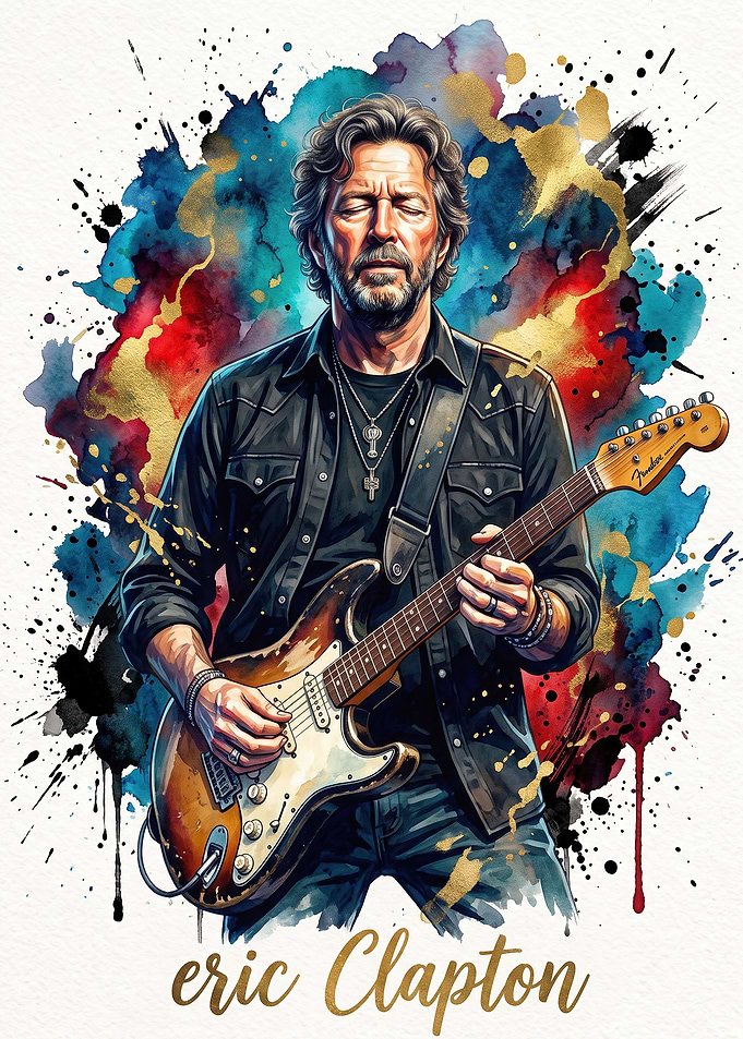 Eric Clapton Watercolor Portrait
