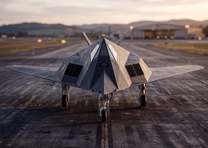 F-117 Nighthawk Stealth Fighter on Runway