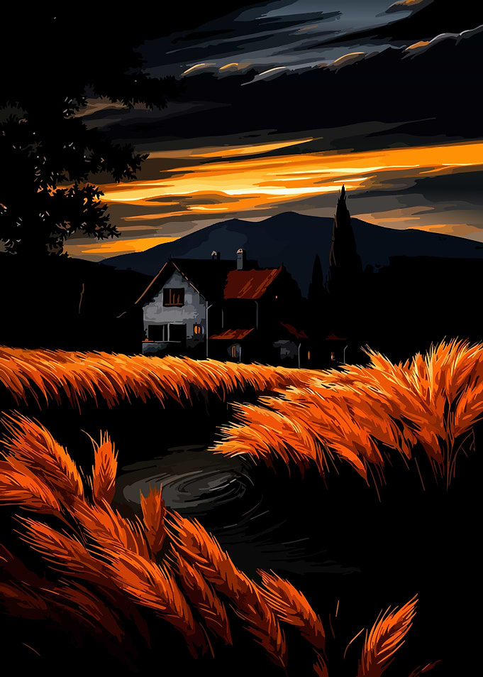 Golden Wheat Field at Sunset