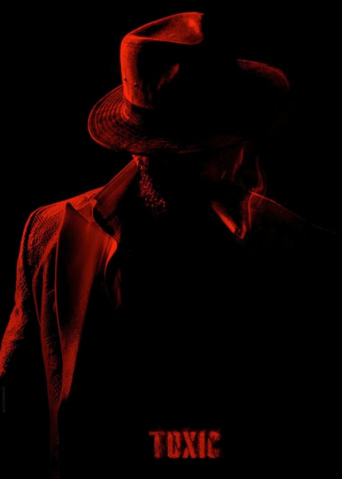 Toxic Red Silhouette Fedora Man