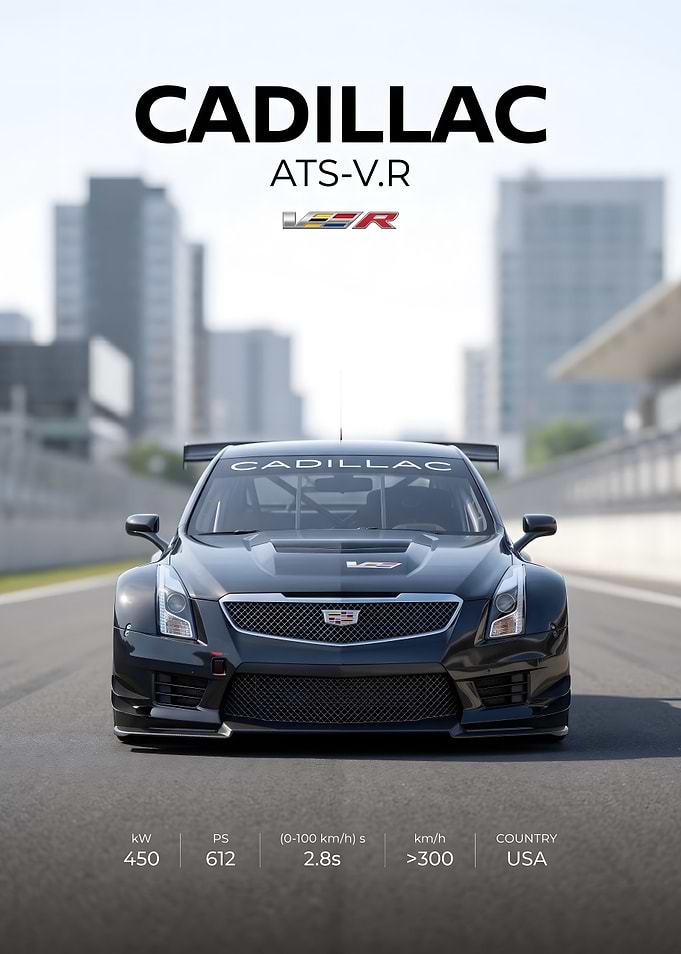 Cadillac ATS-V.R Racing Car Poster