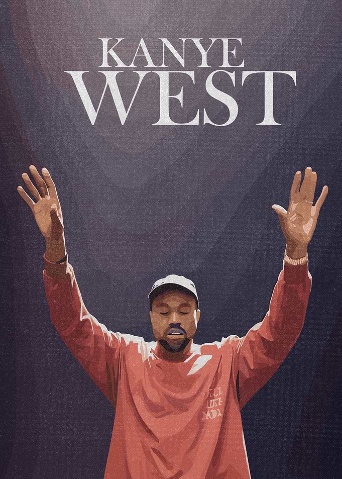 Kanye West Artistic Portrait Poster