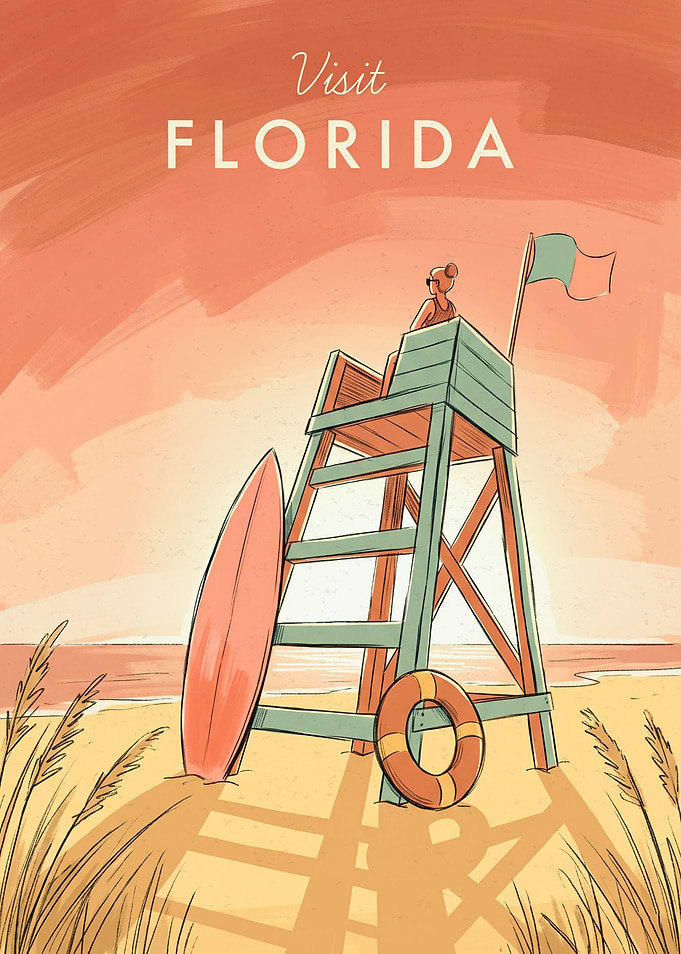 Visit Florida Beach Poster