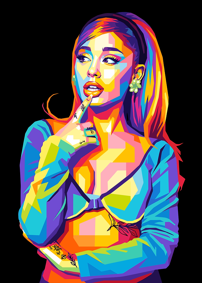 Ariana Grande WPAP Pop Art Portrait