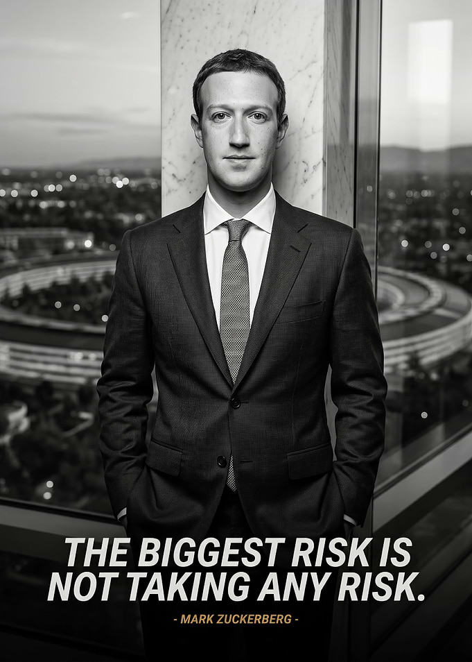 Mark Zuckerberg Inspirational Quote Poster