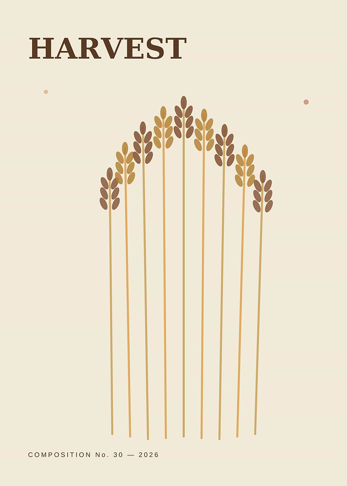 Minimalist Harvest Wheat Art Print