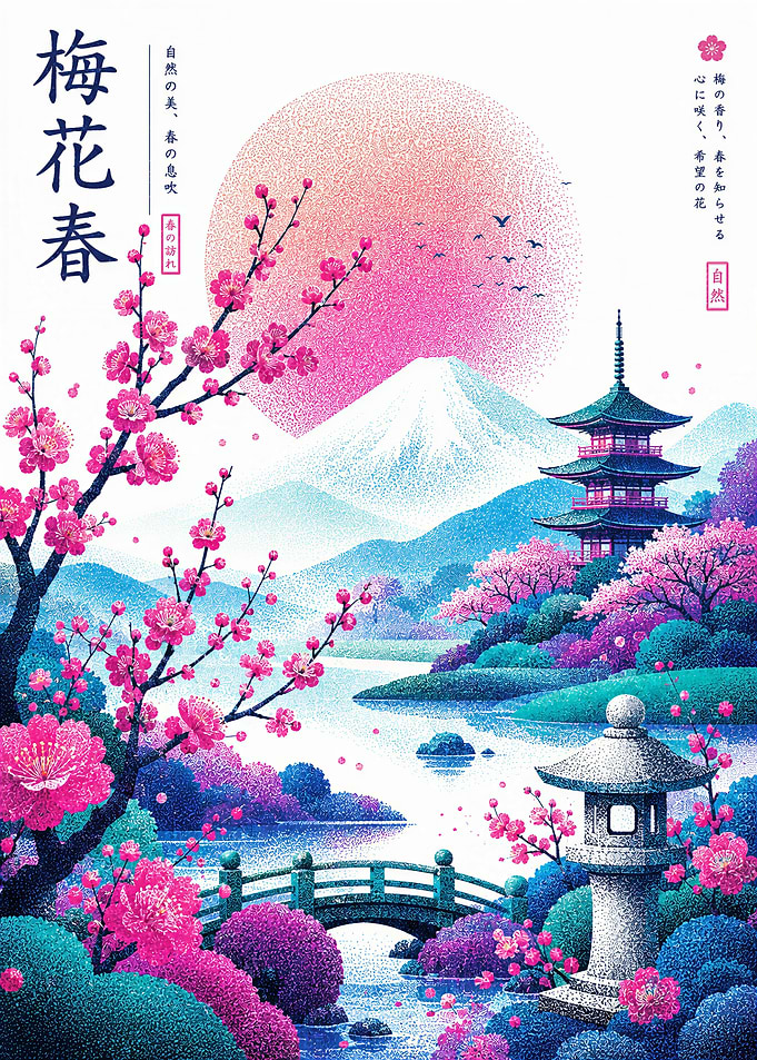 Plum Blossoms Spring Landscape