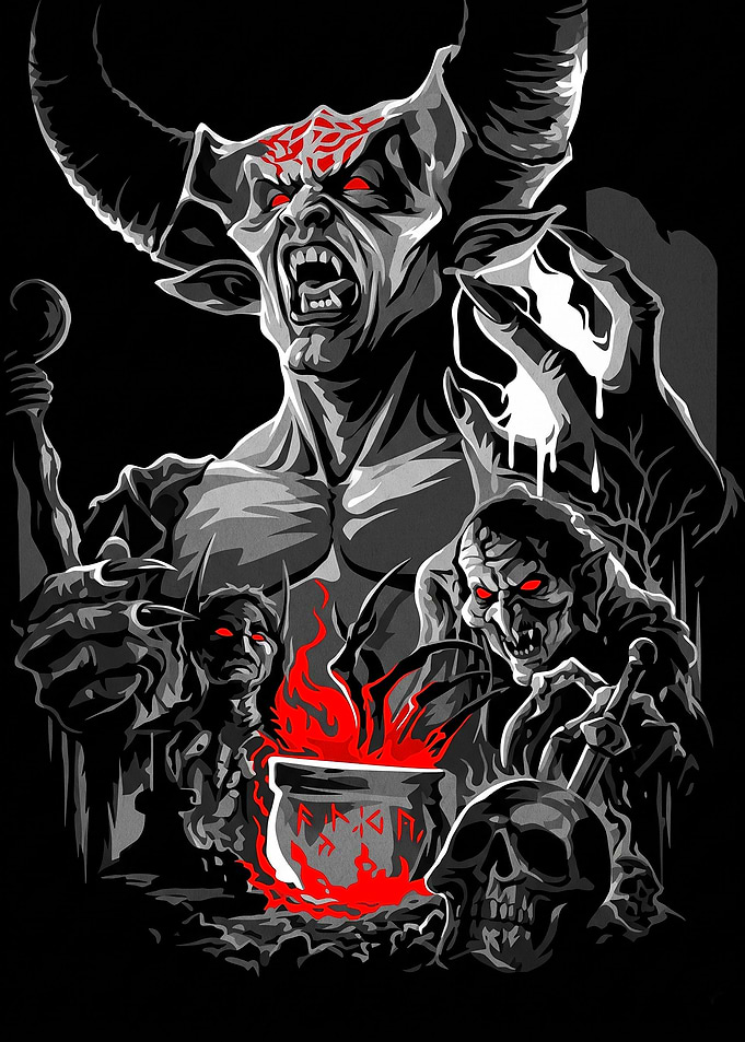 Dark Fantasy Demon Ritual Illustration