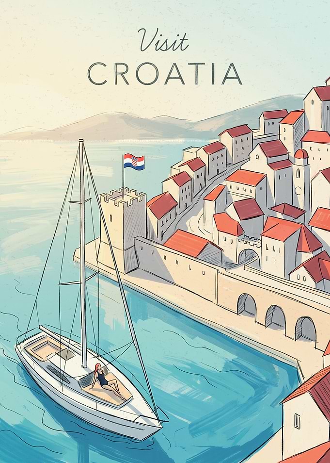 Visit Croatia Travel Poster