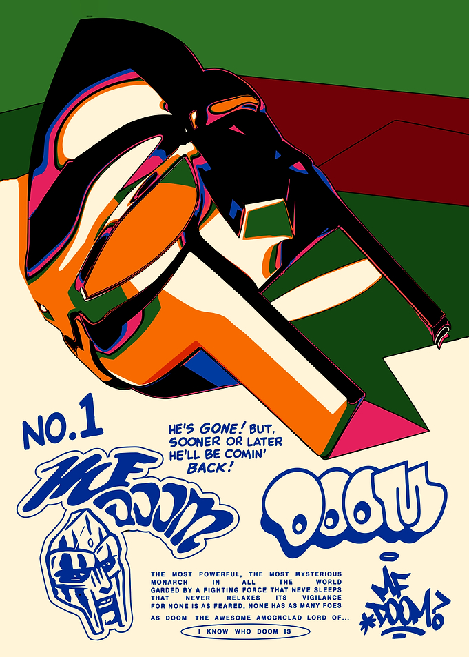 MF DOOM Comic Style Poster
