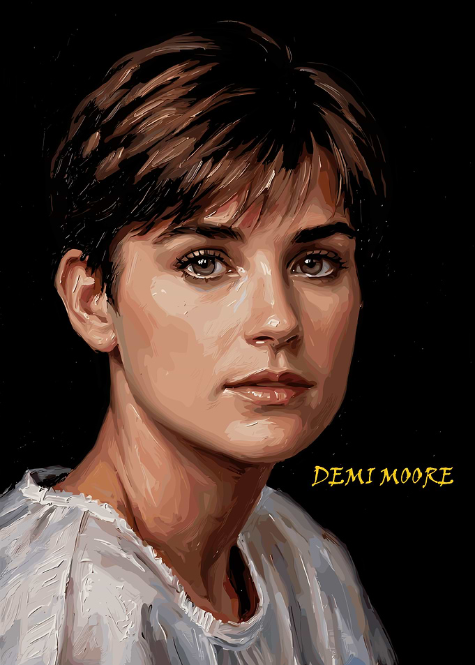 Demi Moore Portrait Painting