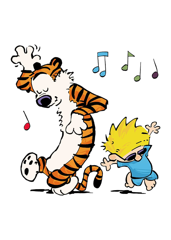 Calvin and Hobbes Dancing