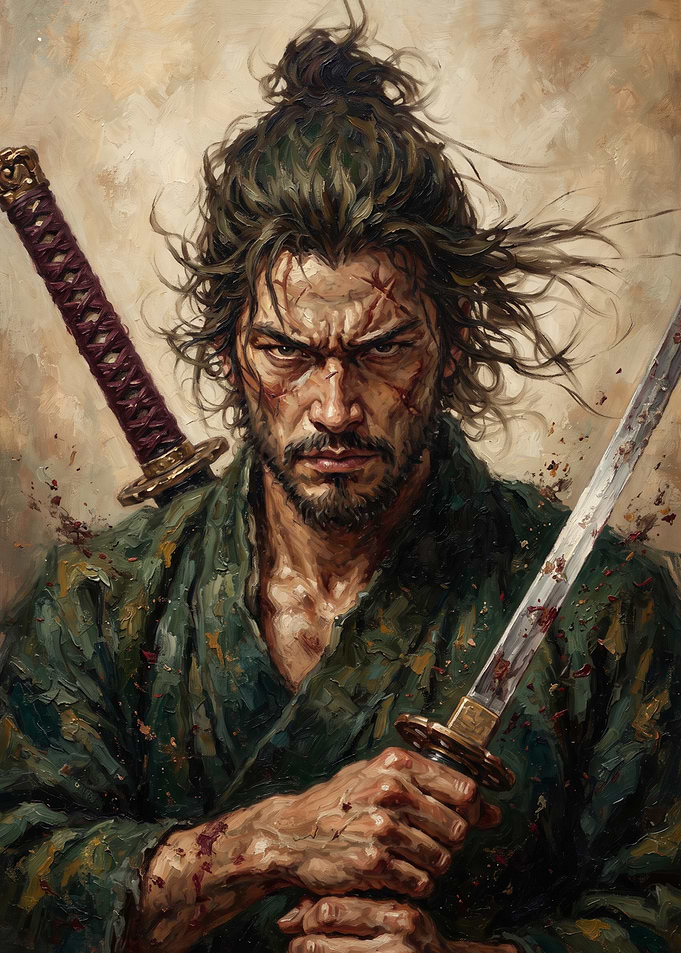 Intense Samurai Warrior Portrait