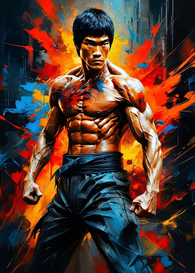 Bruce Lee Abstract Martial Arts Portrait