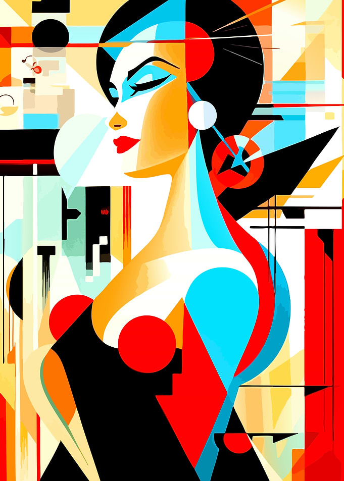 Abstract Geometric Portrait of a Woman