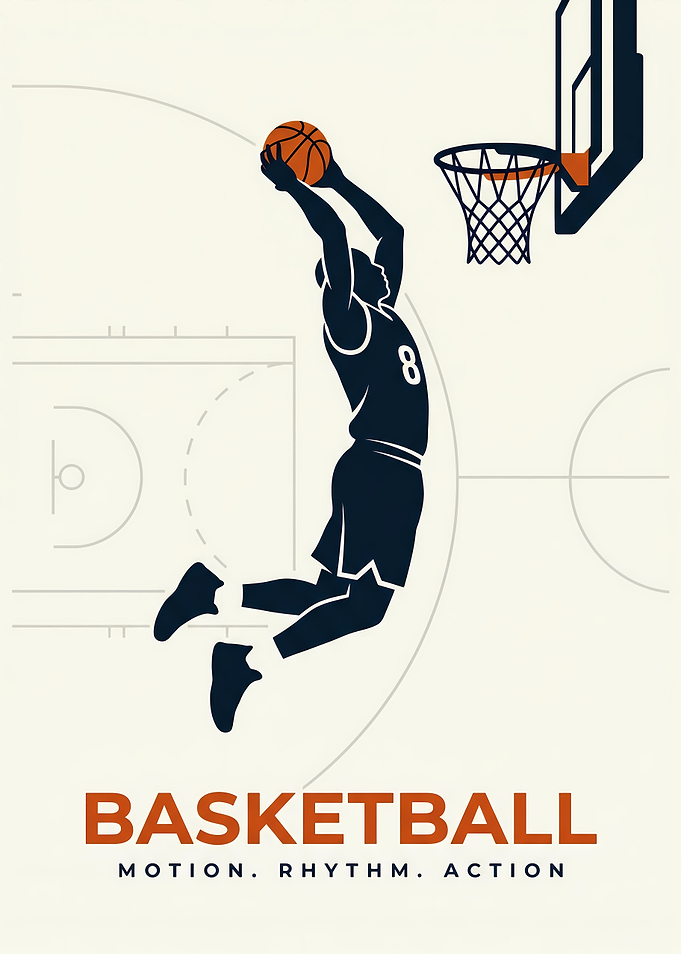 Minimalist Basketball Slam Dunk Poster
