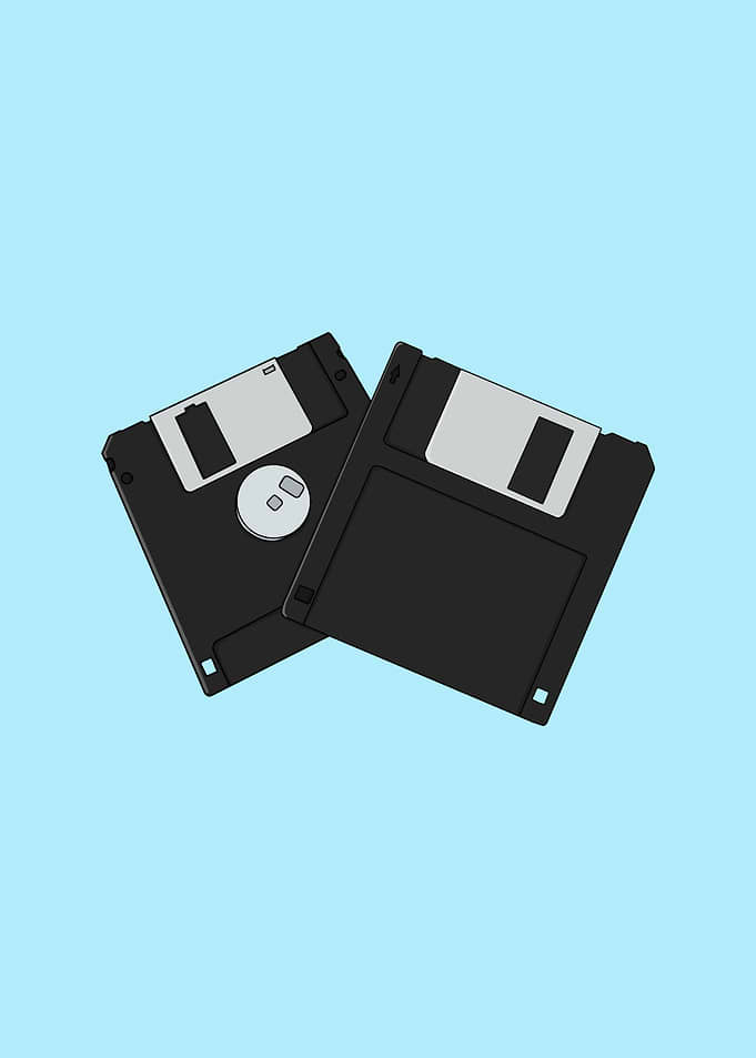 Two Vintage Floppy Disks