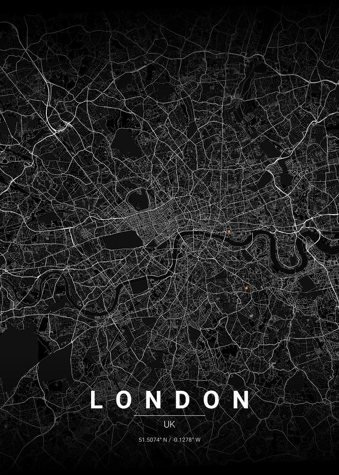 Minimalist London City Street Map