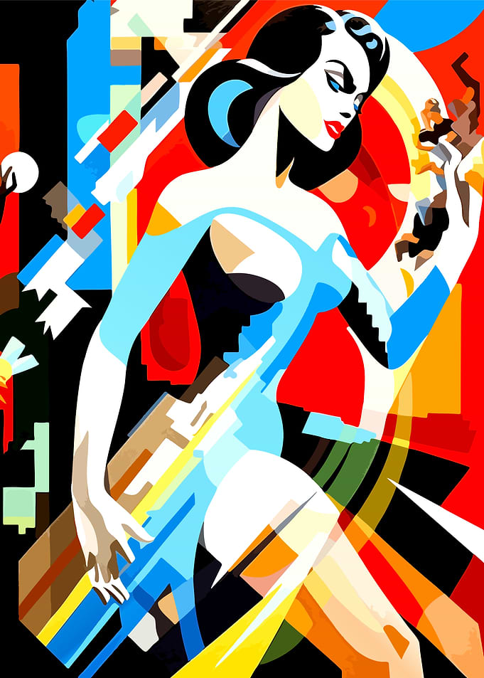 Abstract Pop Art Woman Portrait