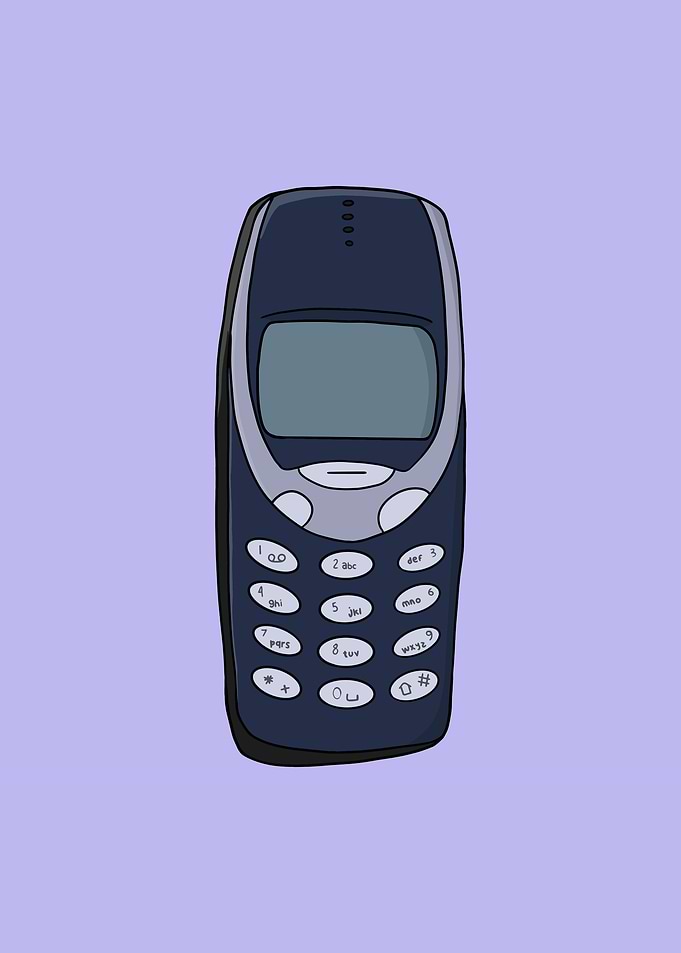 Retro Mobile Phone Illustration