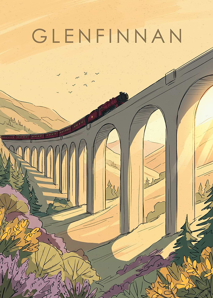 Glenfinnan Viaduct Travel Poster
