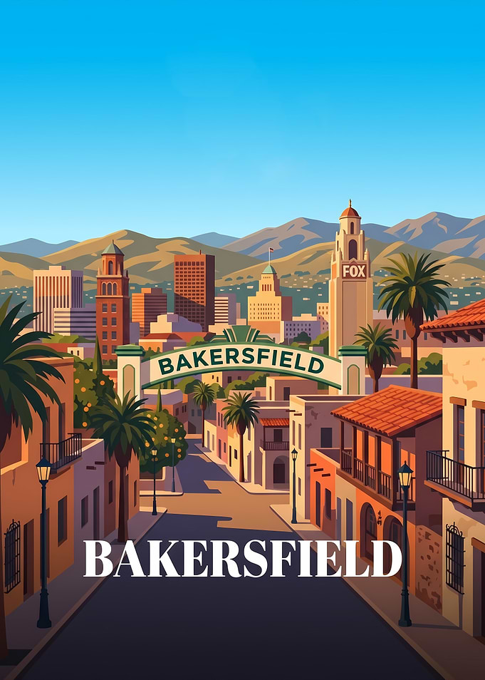 Bakersfield California Travel Poster