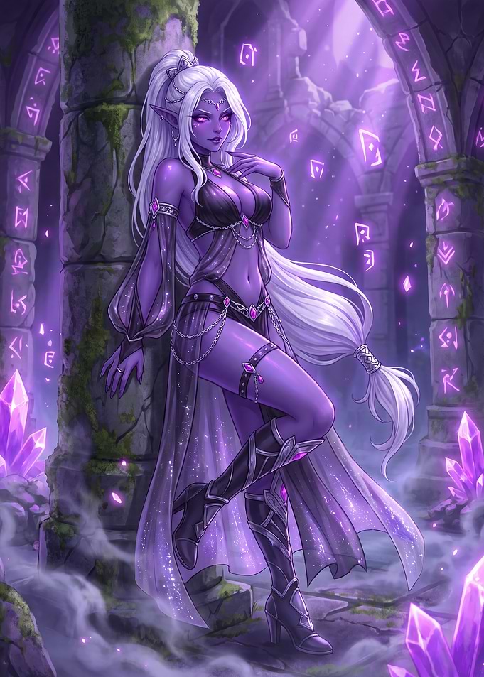 Purple Void Elf Sorceress