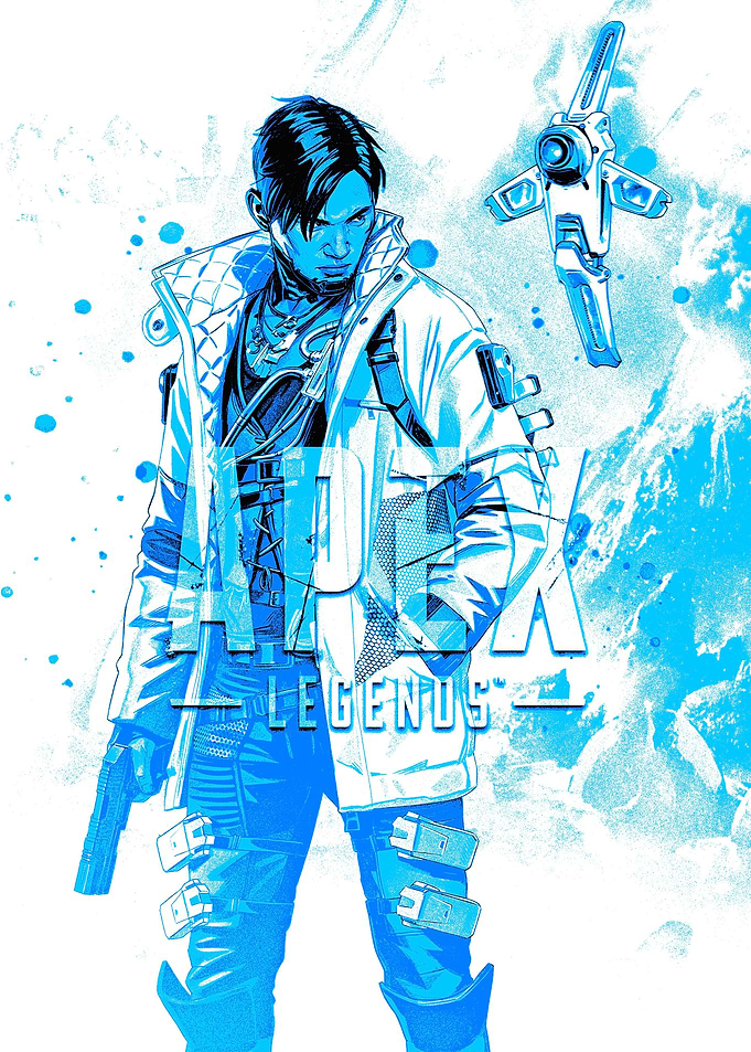 Apex Legends Crypto Blue Poster