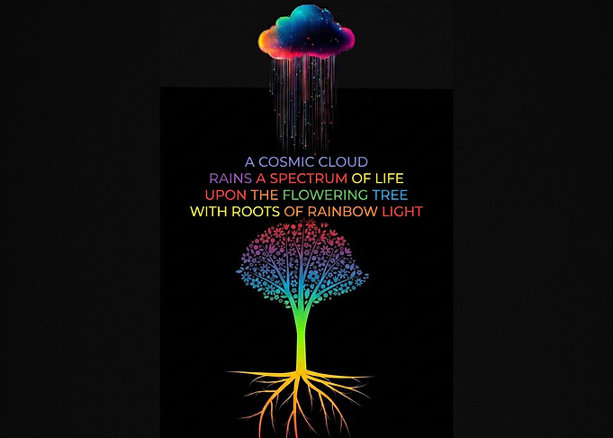 Cosmic Rainbow Tree Inspirational Art