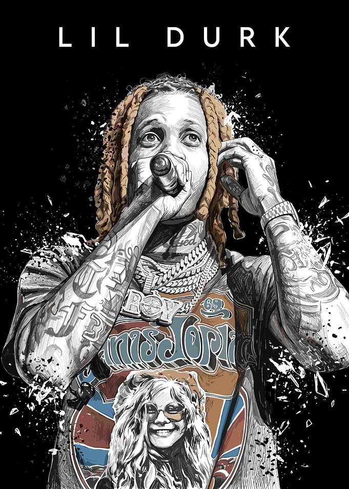 Lil Durk Artistic Portrait Poster