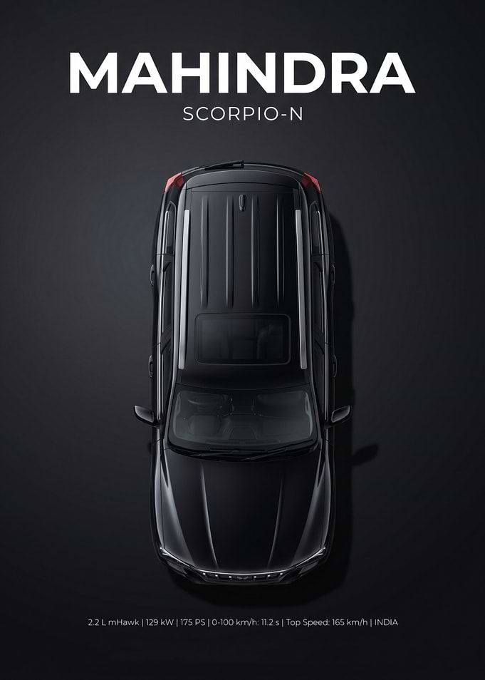 Mahindra Scorpio-N Top View Poster
