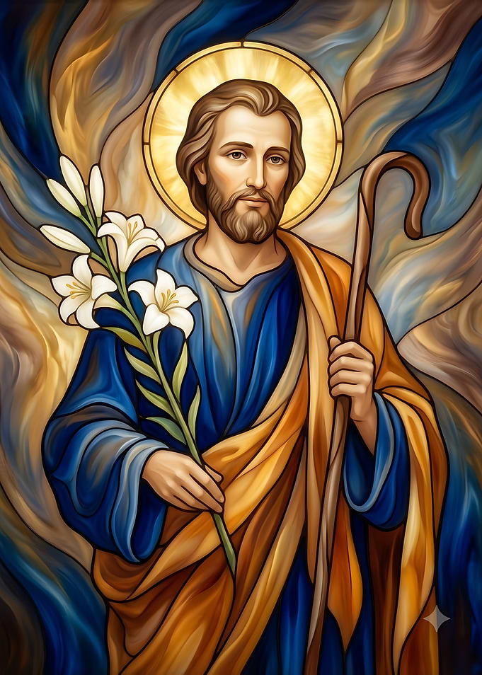 Saint Joseph with Lilies Icon