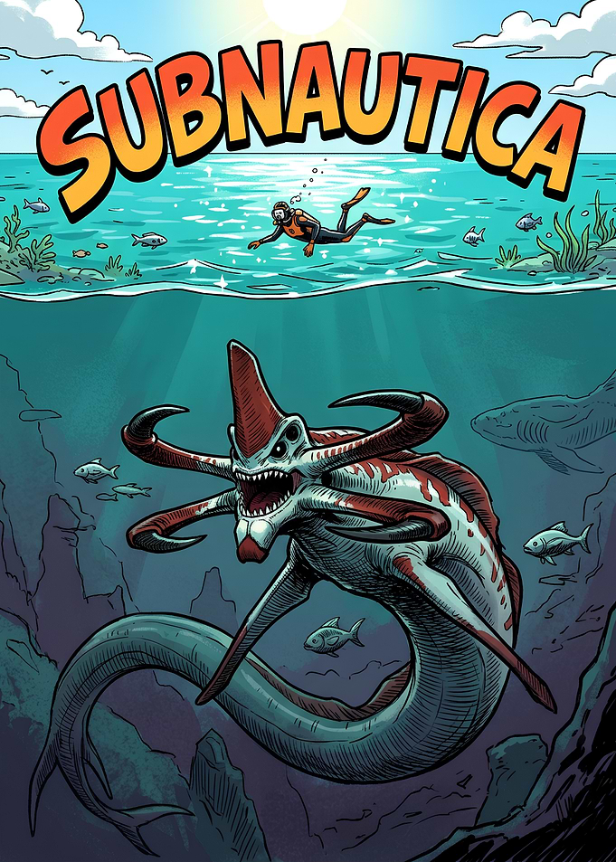 Subnautica Reaper Leviathan Poster