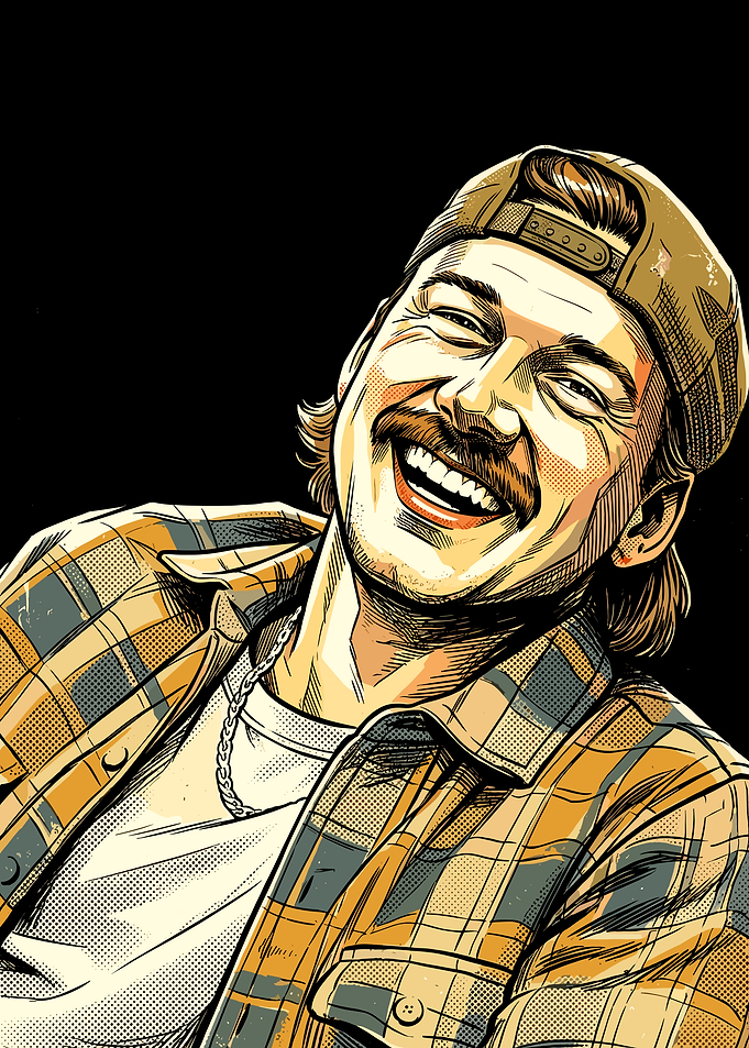 Morgan Wallen Portrait Illustration