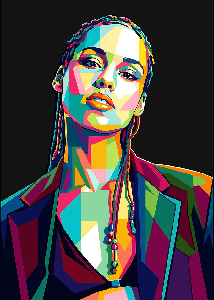 Alicia Keys Pop Art Portrait