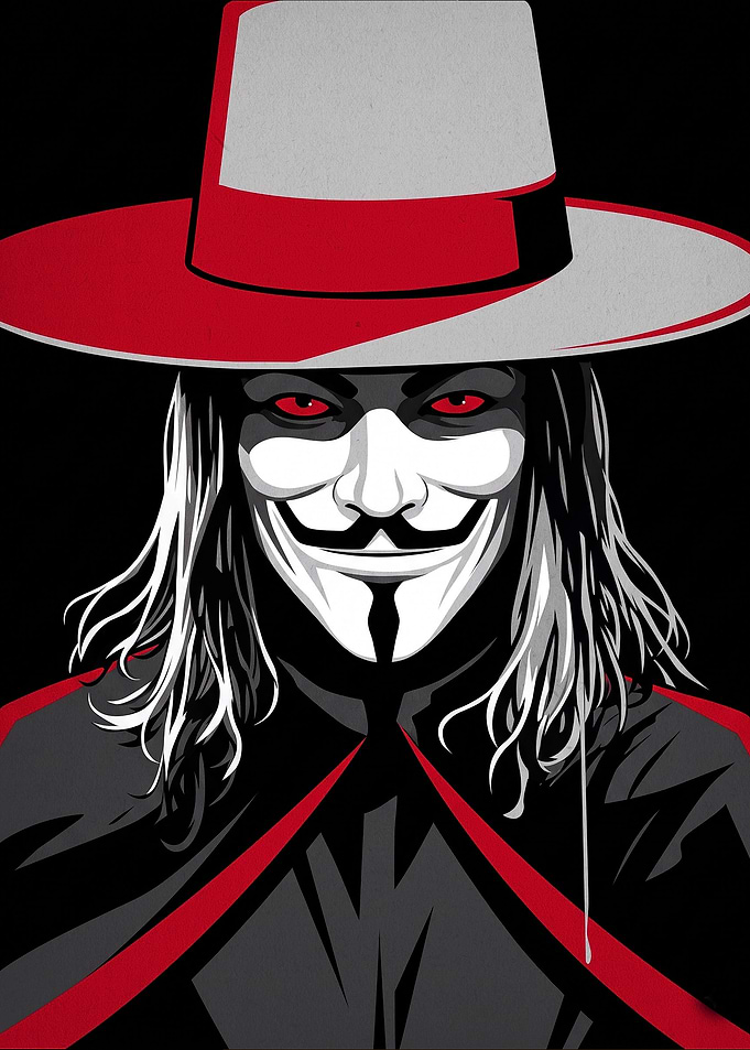 V for Vendetta Red Eyes Portrait