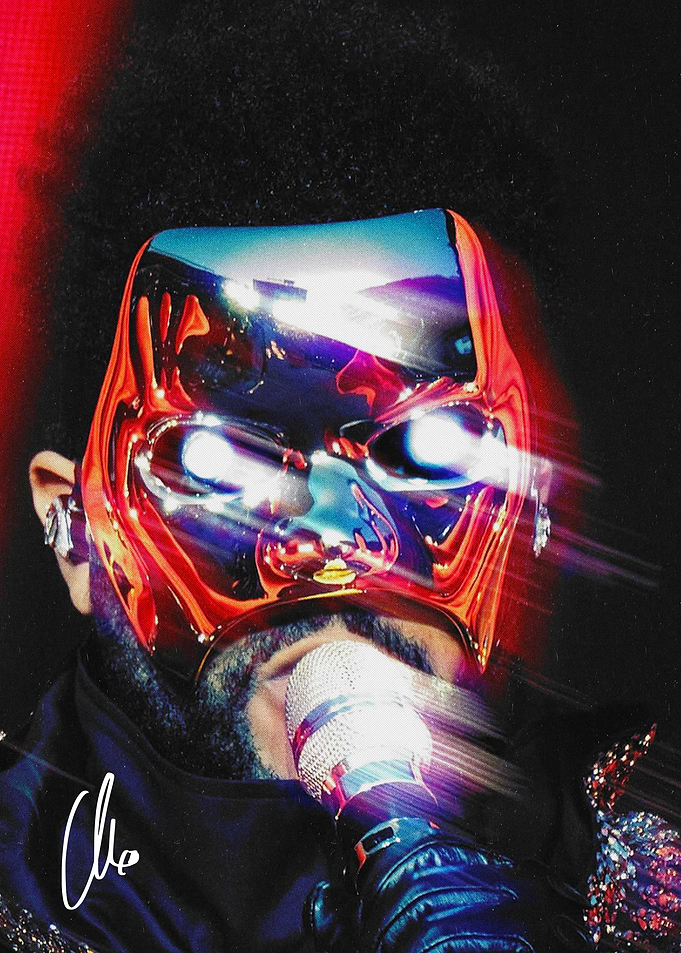 The Weeknd Performing in Chrome Mask