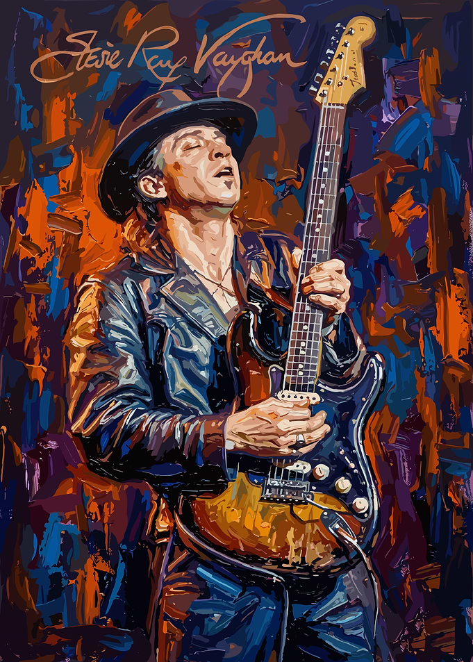 Stevie Ray Vaughan Guitar Portrait