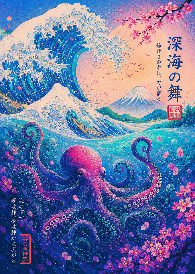 Octopus and Great Wave