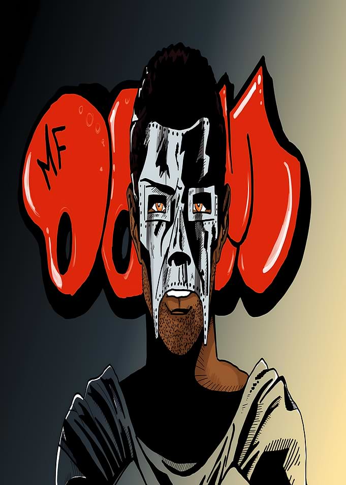 MF DOOM Comic Style Portrait